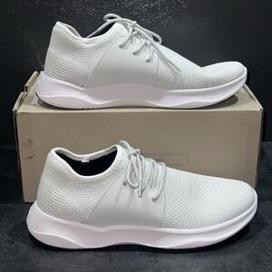 Vessi Everyday Move Sneaker Mens Size 11 Laces Waterproof Shoes Pearl White EUC